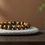 Tiger Eye bead bracelet for Sun-Mars energy & willpower - MantraMani India