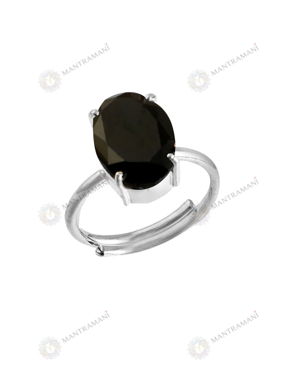 MantraMani Black Tourmaline Ring: Protect from Psychic attacks & Negative Engery - Energized Vedic Gemstone Jewelry - Ma...