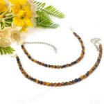 MantraMani Tropical Charm Stone Pendant Anklet - Energized Vedic Gemstone Jewelry - MantraMani