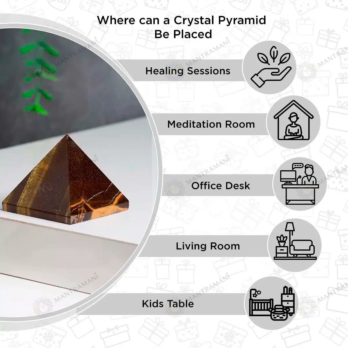 MantraMani Tiger Eye Pyramid – Money Attraction, Protection & Confidence Crystal