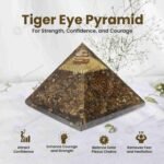 MantraMani Tiger Eye Pyramid - Energized Vedic Gemstone Jewelry - MantraMani