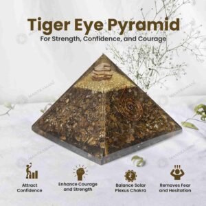 MantraMani Tiger Eye Pyramid – Money Attraction, Protection & Confidence Crystal