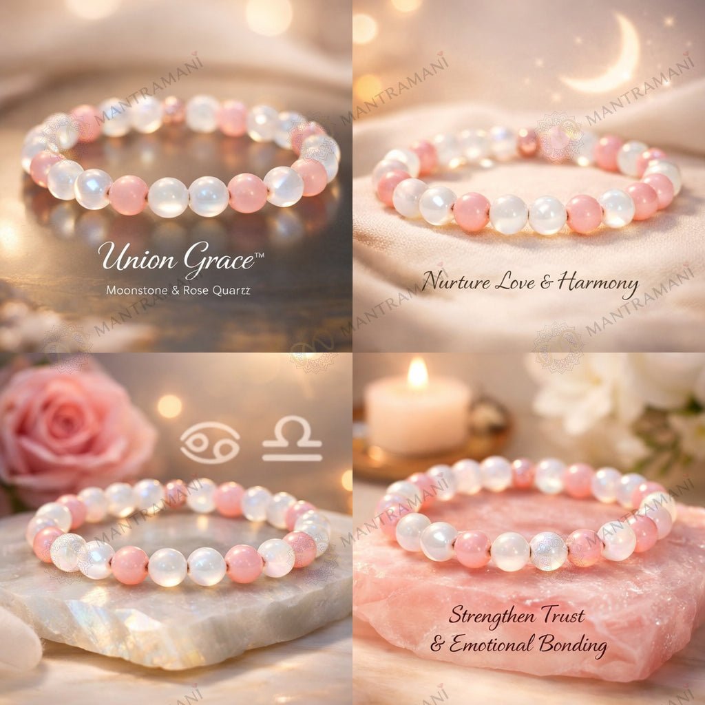 MantraMani Union Grace  Marriage Stability Bracelet for Trust, Compatibility & Long - Energized Vedic Gemstone Jewelry -...