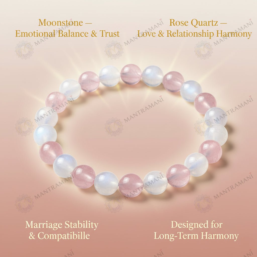 MantraMani Union Grace  Marriage Stability Bracelet for Trust, Compatibility & Long - Energized Vedic Gemstone Jewelry -...