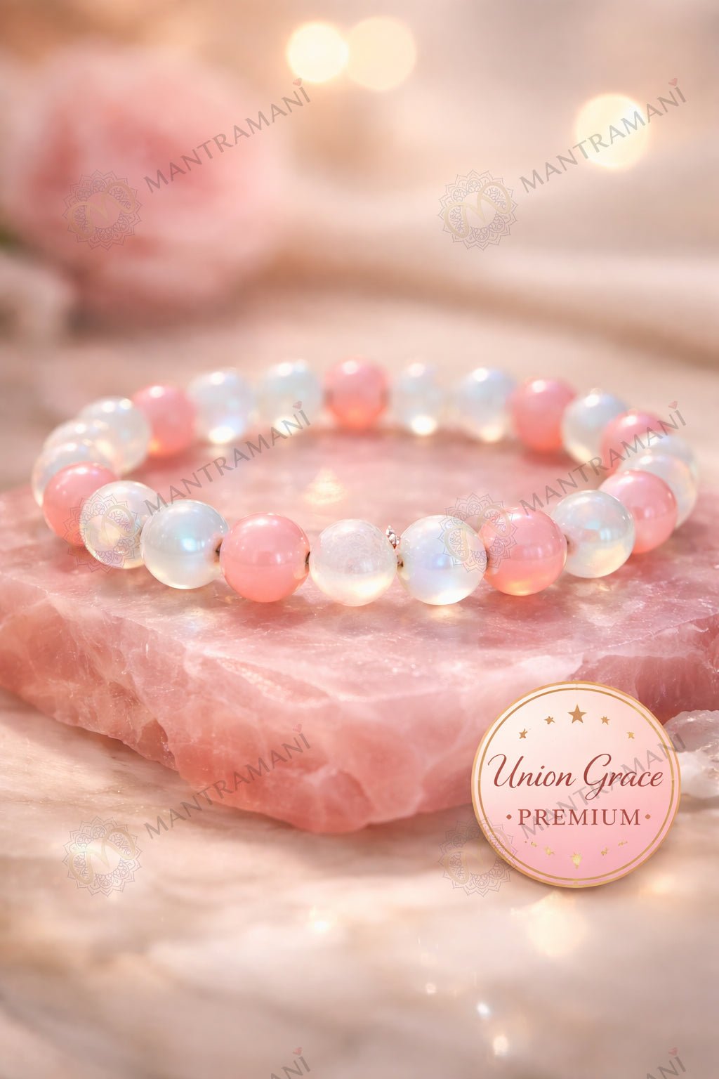MantraMani Union Grace  Marriage Stability Bracelet for Trust, Compatibility & Long - Energized Vedic Gemstone Jewelry -...
