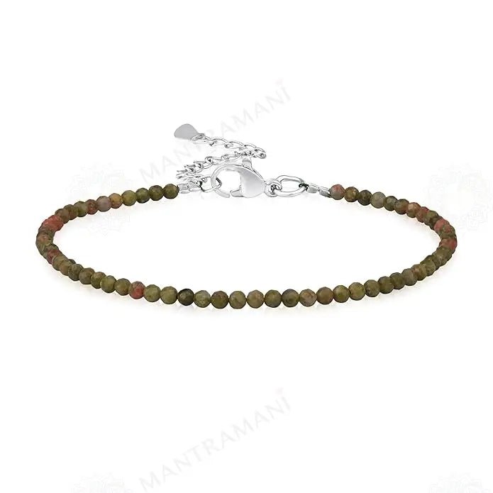 MantraMani Unakite Anklet - Energized Vedic Gemstone Jewelry - MantraMani