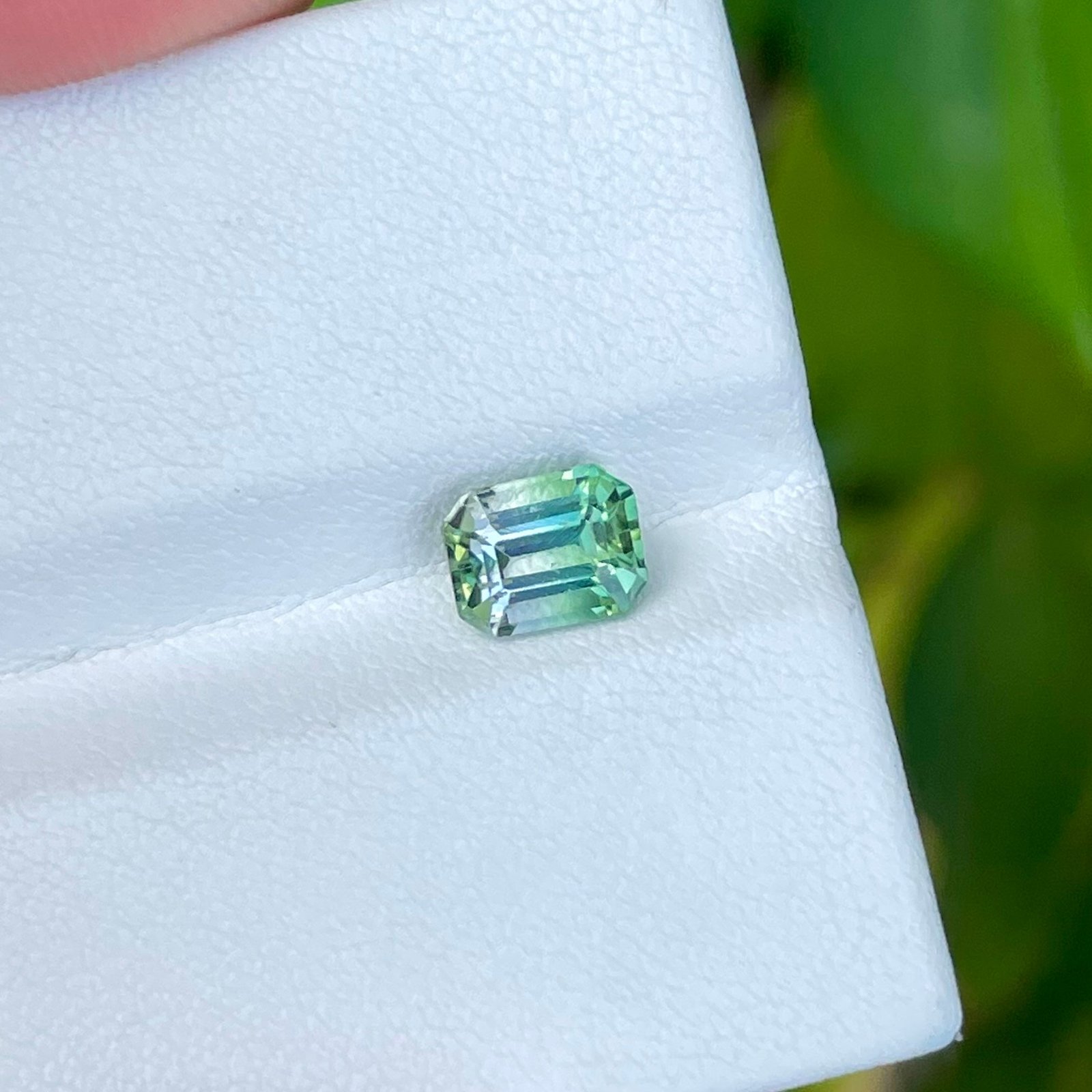 MantraMani 1.35 Carat Bicolor Tourmaline Step Emerald Cut Natural Loose Gemstone