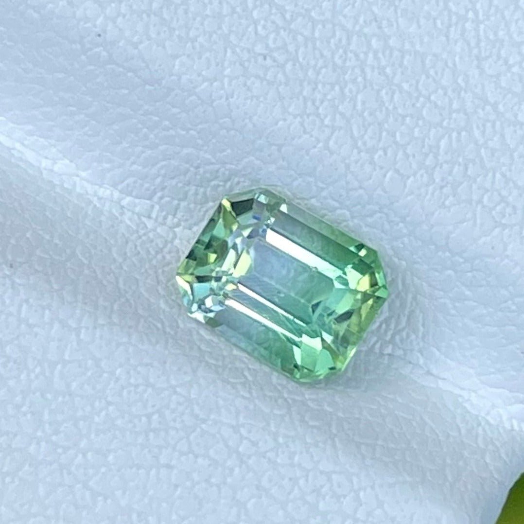 MantraMani 1.35 Carat Bicolor Tourmaline Step Emerald Cut Natural Loose Gemstone