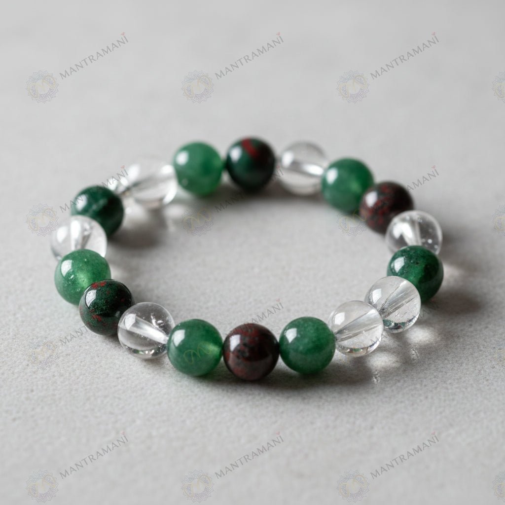 MantraMani VitaCore  Health Support Bracelet for Cholesterol & Blood Pressure Control - Energized Vedic Gemstone Jewelry...
