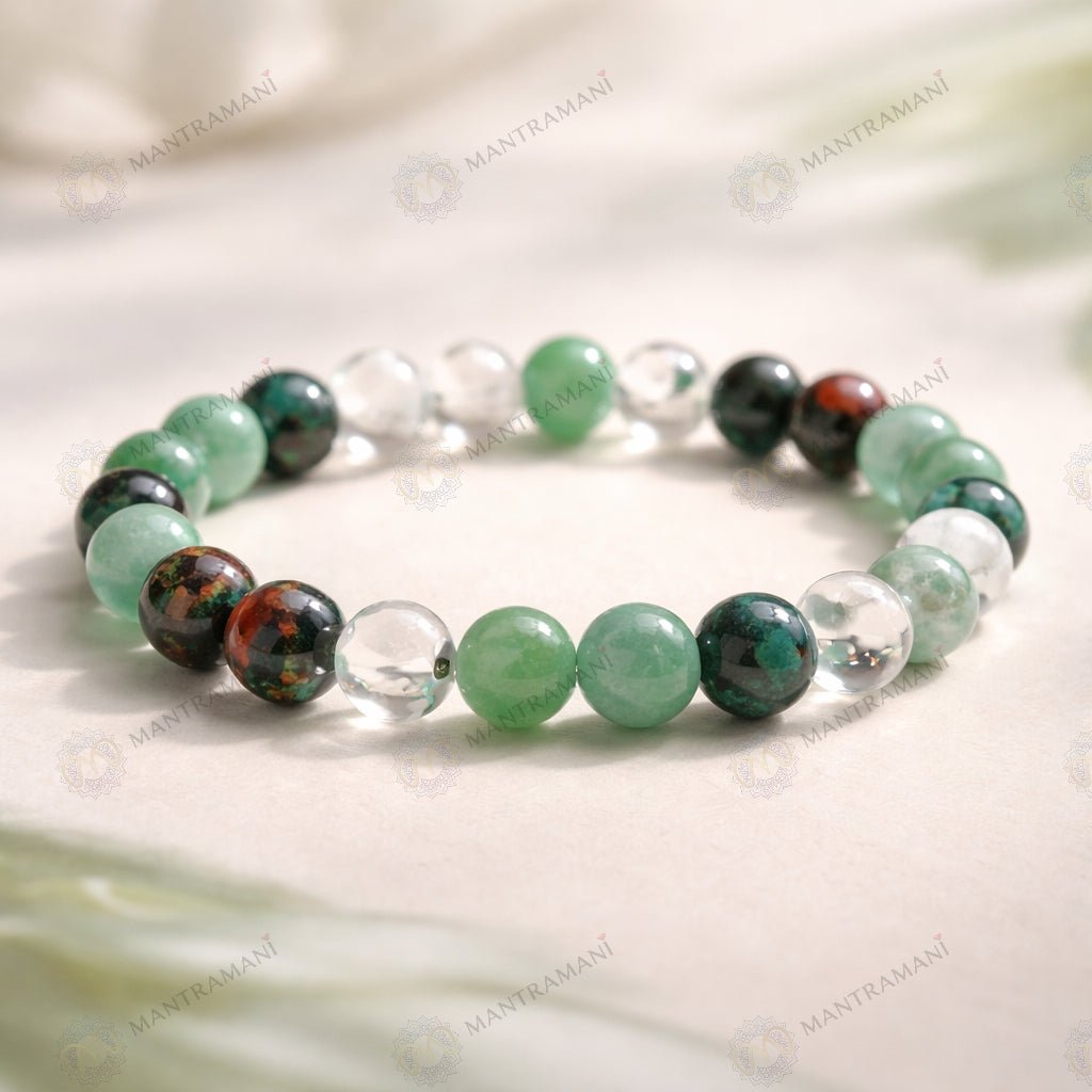 MantraMani VitaCore  Health Support Bracelet for Cholesterol & Blood Pressure Control - Energized Vedic Gemstone Jewelry...