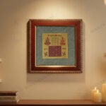MantraMani Shree Vyapar Vridhi Yantra on Raw Pyrite Frame - Energized Vedic Gemstone Jewelry - MantraMani