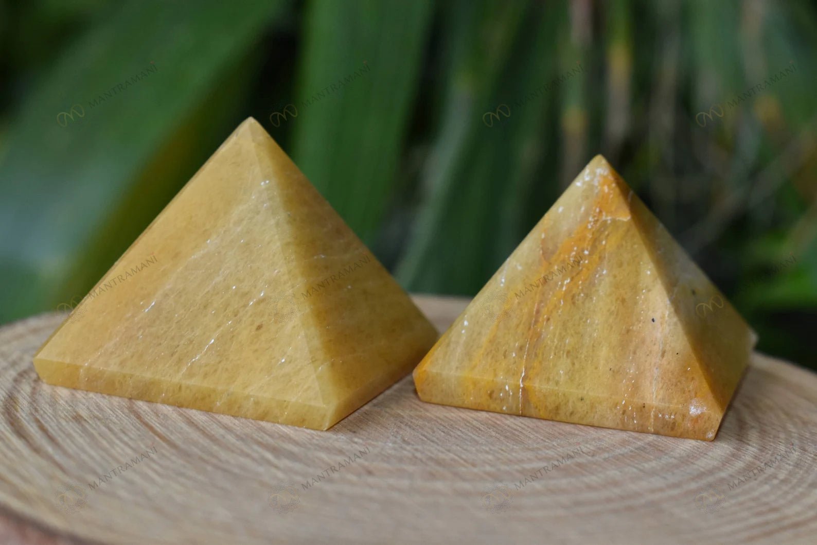 MantraMani Yellow Aventurine Pyramid - Energized Vedic Gemstone Jewelry - MantraMani