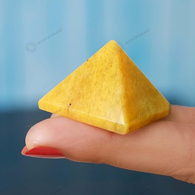 MantraMani Yellow Aventurine Pyramid – Energy & Manifestation Crystal Pyramid
