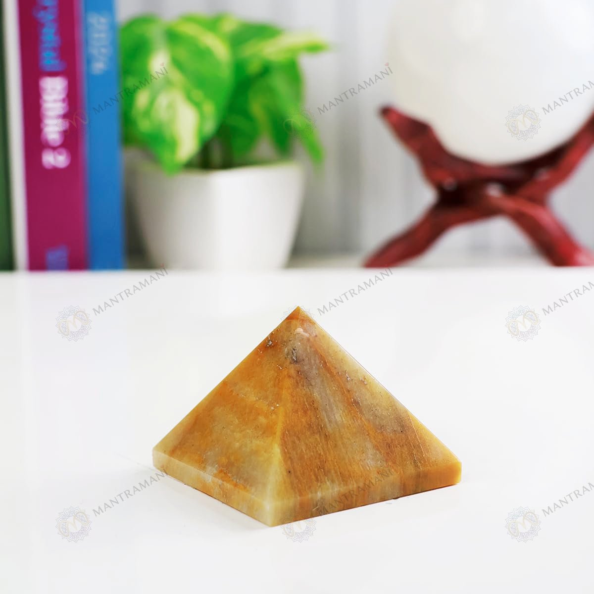 MantraMani Yellow Aventurine Pyramid - Energized Vedic Gemstone Jewelry - MantraMani