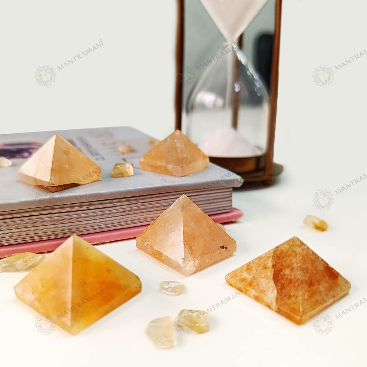 MantraMani Yellow Aventurine Pyramid - Energized Vedic Gemstone Jewelry - MantraMani