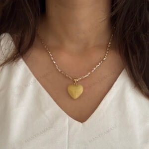 MantraMani Citrine Heart Pendant