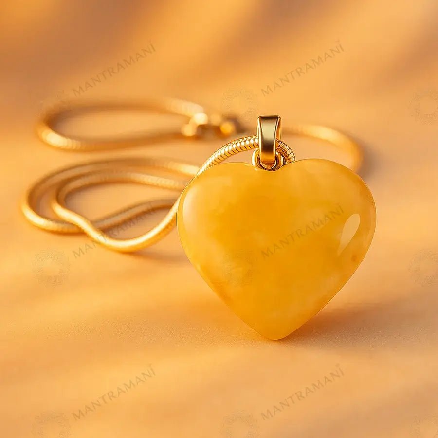 MantraMani Citrine Heart Pendant