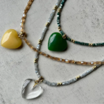 MantraMani Citrine Heart Pendant - Energized Vedic Gemstone Jewelry - MantraMani