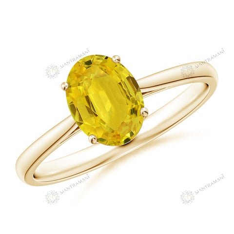 MantraMani Yellow Sapphire Ring (Pukhraj): Strengthens Marriage and Relationships - Energized Vedic Gemstone Jewelry - M...