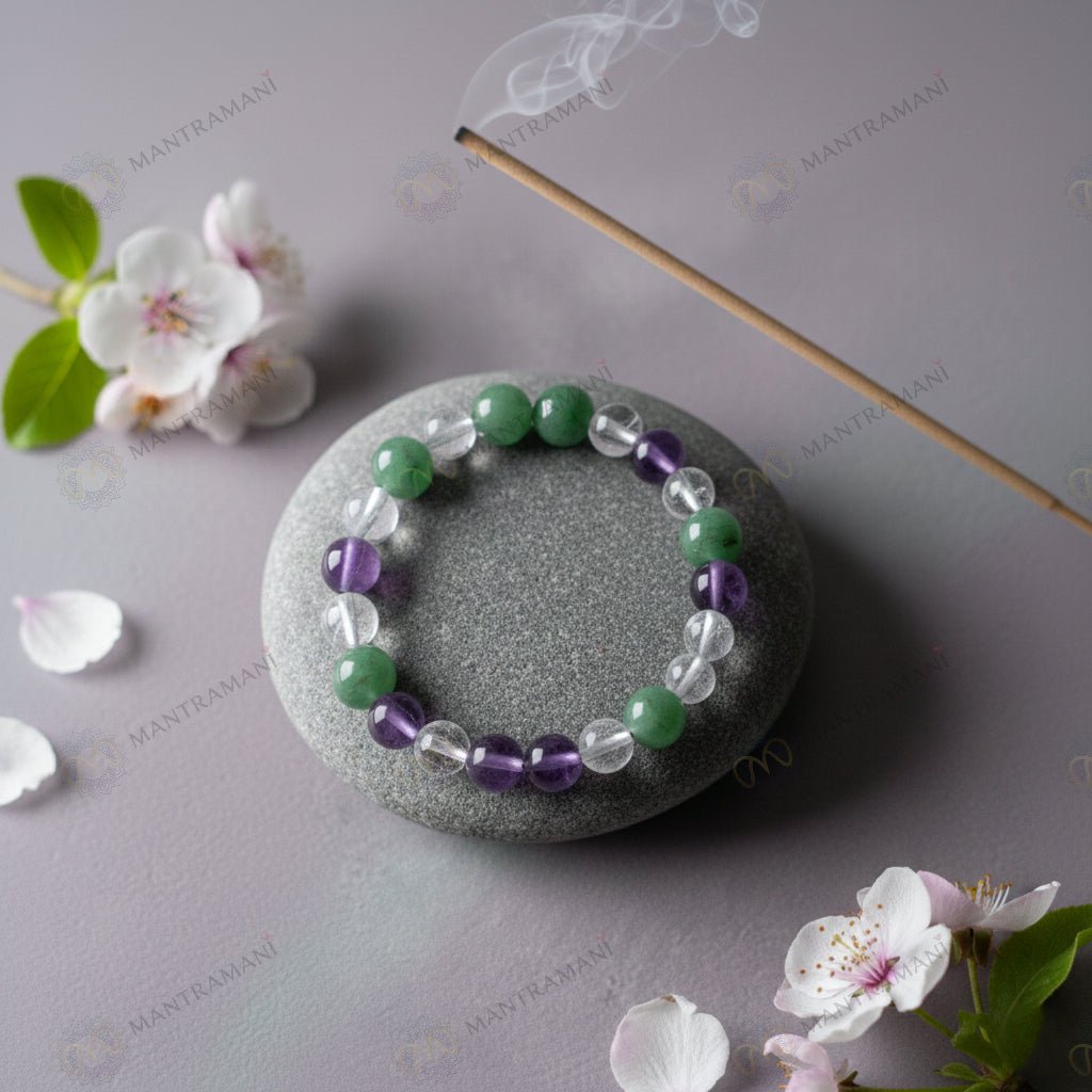MantraMani ZenGuard  Stress Control Bracelet for Anger Balance & Emotional Regulation - Energized Vedic Gemstone Jewelry...