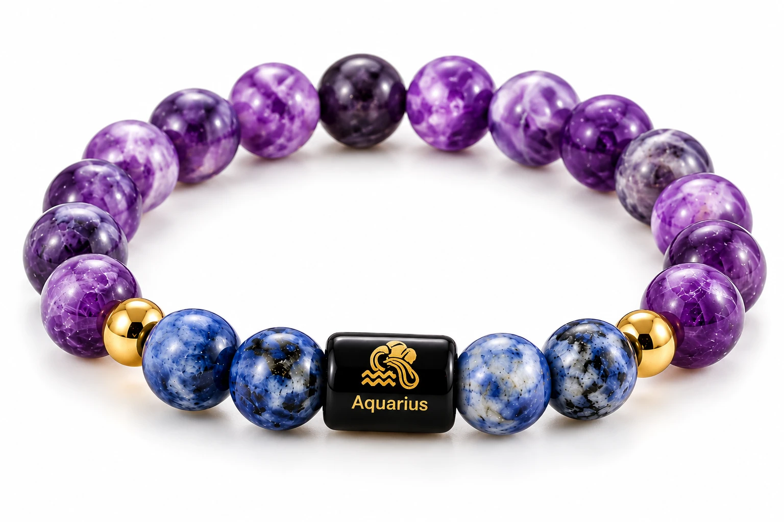 Aquarius Rashi Bracelet – Clarity & Calm | MantraMani