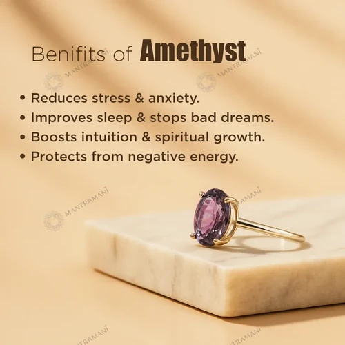 Amethyst Ring for Luck, Intuition & Skin Health | MantraMani