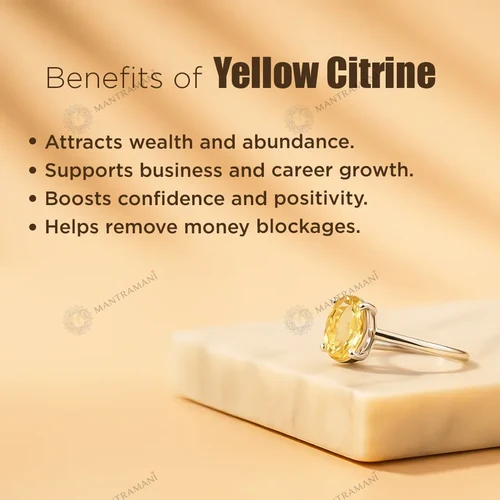Yellow Citrine Ring for Abundance & Prosperity | MantraMani