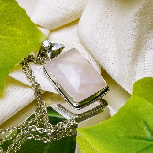 Rose Quartz Pendant for Love, Self-Love & Relationships | MantraMani