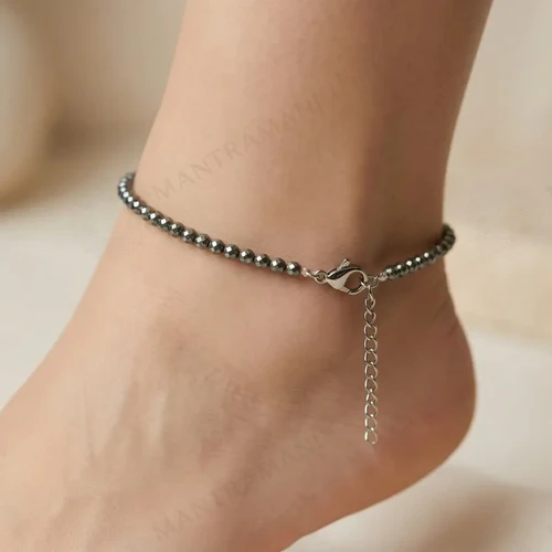 Hematite Anklet for Grounding, Focus & Protection | MantraMani
