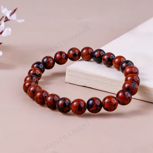 Mahogany Obsidian Bracelet – Grounding & Protection | MantraMani