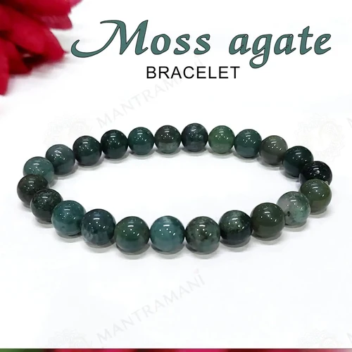 Moss Agate Bracelet for Abundance, Patience & Grounding | MantraMani
