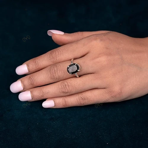 Black Tourmaline Ring for Protection & Negativity Shielding | MantraMani